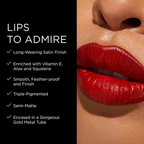 BESAME Fairest Red Lipstick 1937 Movie Princess-Replica Vintage Shade, Subdued Cool, Rich Apple Red Long-Lasting Lip Color, With Moisturizing Vitamin E, Satin Finish, Blot for Lip Stain