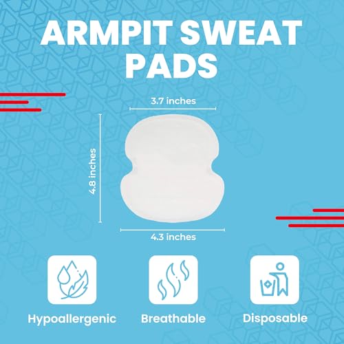 Armpit Sweat Pads for Under Arms - Extra Comfort, For Hyperhidrosis, for Men and Women, Not Visible, Disposable Underarm Dress Shields/Guards, Enhanced Anti Sweat Protection