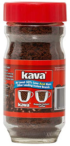 Kava Low Acid Coffee Instant Coffee Kosher Certified Medium Roast Glass Jar, 4 Ounce (Pack of 2)