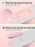 (MAT ONLY) Nail Art Table Mat, Nail Arm Rest Pad for Acrylic Nails, Soft Microfiber PU Leather Nail Mat for Table, Foldable Nail Hand Rest Pillow Manicure Pad, Acrylic Nail Desk Mat for Nail Cushion