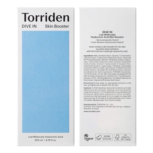 Torriden Dive in Toner 300ml (10.14 fl. oz.) | pH Balancing Facial Toning Water for Dry Skin | Hyaluronic Acid, Panthenol, Allantoin