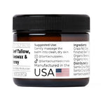 Santa Cruz Paleo Beef Tallow for Skin, Grass Finished & Grass Fed Beef Tallow and Honey Balm Body & Face Moisturizer, Organic Beeswax and Organic Honey, Light Scent, Moisturizing Natural Formula, 2 Oz