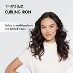 BaByliss Pro Spring Curling Iron, Porcelain Ceramic Professional For Multiple Hair Types, Reaches 430 Degrees for Loose Long Lasting Curls