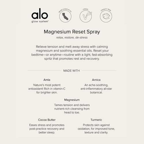Alo Refresh & Reset Set - Magnesium Reset Spray (3.2oz), Vitamin C Mega-C Body Wash (6.7oz), and Superfruit Body Lotion (6.7oz) Vegan, Cruelty-Free, Dermatologist-tested, Gentle for All Skin Types.