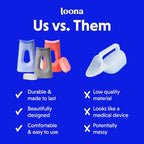 Loona Premium Female Urinal - Quiet, No Splash Design for Women - Ideal for Bedside, Travel, and Outdoor Use - Moon Grey - HSA/FSA Eligible
