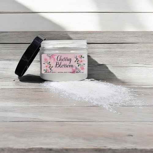 Cherry Blossom Scented Body Powder for Men & Women, Perfume Dusting Powder, Bath Powder with Fragrance & Essential Oils, Talc Free 8oz Container, Made in USA