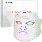 Red Light Therapy for Face, 7 Colors LED Face Mask Light Therapy At Home, Led Face Mask Light Therapy, White
