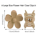 Hair Clips for Women Gifts, 8PCS Large Flower Hair Claw Clips for Women Thick Thin Hair, Big Cute Hair Clips Gifts for Women Girls Styling Neutral 8 Colors, Matte Dasiy Hair Claw Clips