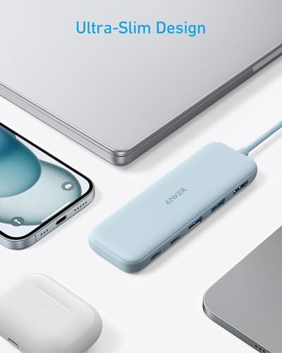 Anker USB C Hub, 5-in-1 USBC to HDMI Hub with 4K Display, 5Gbps USB-C and 2 5Gbps USB-A Data Ports for MacBook Pro, MacBook Air, Dell XPS, Lenovo Thinkpad, HP Laptops and More (Blue)