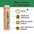 Portland Bee Balm All Natural Handmade Beeswax Based Lip Balm, Oregon Mint 24 Count