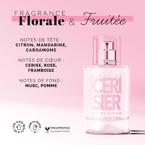 SOLINOTES Cherry Blossom Perfume for Women - Eau De Parfum | Delicate Floral and Soothing Scent - Made in France - Vegan - 1.7 fl.oz