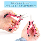 Microlinks Hair Extensions Kit,3PCS 3 Holes Mini Microlinks Pliers,Hair Extensions Tools,Micro Links Opener and Removal Tool for Micro Nano Rings Beads Extensions or Feather Extensions,Pink