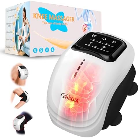 Red Light and Massage Therapy, 3-in-1 Smart Portable Knee Massager, 3 Vibration Modes and 3 Heating Levels LED Vitality Joints Knee Massager, Gift for Men and Women