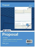 Adams Proposal Book, 2-Part with Carbon, 8.38 x 11.44 Inches, White, 50 Sheets (D8118)