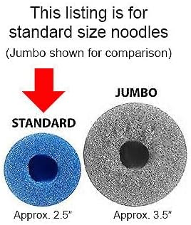 Oodles of Noodles 6 Pack Black Foam Pool Noodles – 48” x 2.5” Hollow Core – Extra Dense, Durable – Made in North America