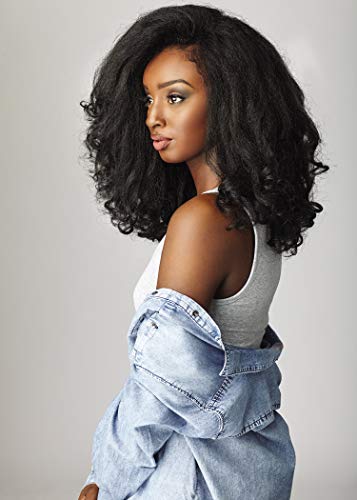 Sensationnel Curls kinksandco half wig - rain maker instant weave drawstring cap for natural 3c to 4c hair textures (4 MEDBROWN)