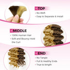 Lashey Human Braiding Hair Deep Wave 50g Bulk Human Hair for Braiding #4/27 Ash Brown Mix Honey Blonde 100% Virgin Hair Bulk No Weft Human Hair Extensions for Boho Braids 22 Inch