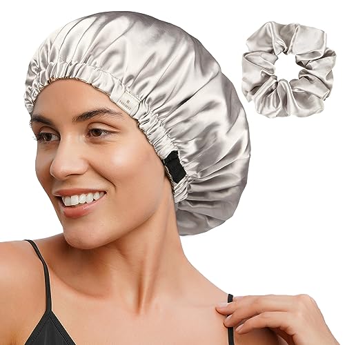 YANIBEST Double Layer Satin Bonnet Silk Bonnet Adjustable Hair Bonnet for Sleeping Hair Bonnets for Women Curly Natural Hair