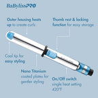 BaBylissPRO Nano Titanium Prima2000 Ionic Styling Iron, 3/4" stainless steel travel/mini iron, all hair types