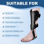 Carbon Fiber AFO Brace Ankle Foot Orthosis Lightweight Foot Drop Brace Drop Foot Brace for Walking Gait Assistance Ankle Instability, Left-Large