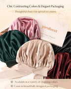 YANIBEST Double Layer Satin Silk Bonnet for Sleeping Hair Bonnet with Elastic Tie Band for Curly Hair Wig Caps Sage
