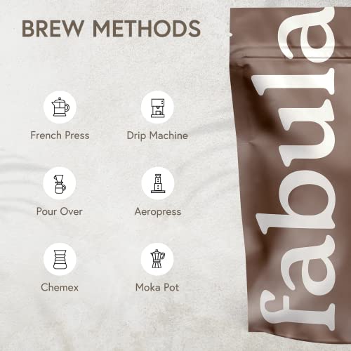 Fabula Low Acid Coffee, USDA Organic Ground Coffee Medium Roast - Non GMO - No Molds - Mycotoxins Pesticides Free - Single Origin Coffee - 12 oz