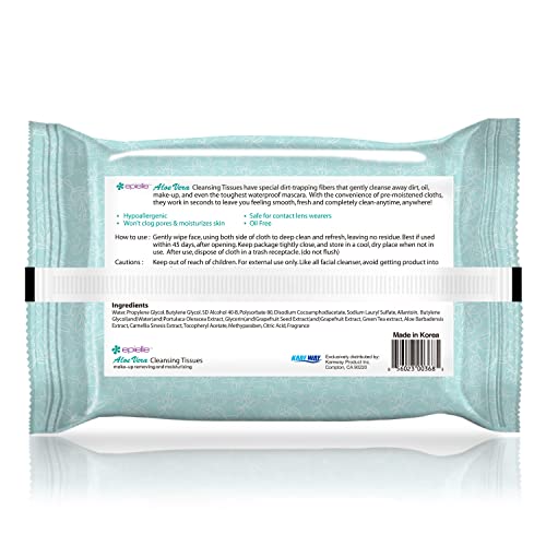 Epielle OG Makeup Remover Cleansing Wipes | Gentle for All Skin Types | Daily Facial Towelettes | Ideal Beauty Gift, Spa Day Set | 4-Pack | Korean Skincare