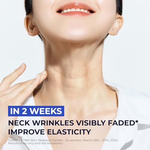 AtClinic Retinol Neck Serum Cream (1fl oz) - Reduce Neck Wrinkles, & Improve Tightening. Korean Skin Care. Vitamin C, Panthenol, Peptide