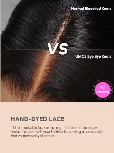 UNICE Bye Bye Knots Wig Body Wave 7x5 Pre Cut HD Lace Front Wigs Human Hair with Elastic Drawstring Balayage Brown Glueless Wig Pre Plucked Bleached Knots Natural Hairline 150% Density 24 Inch