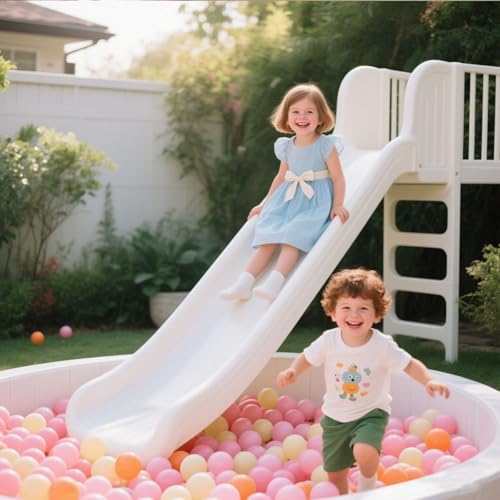 GOGOSO Ball Pit Balls for Toddler, Baby Plastic Playballs Kids Soft Pastel Pelotas Non-Toxic BPA-Free 3pink+Orange+Yellow, 50 Balls
