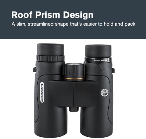 Celestron – Nature DX ED 8x42 Premium Binoculars – Extra-Low Dispersion Objective Lenses – Outdoor and Birding Binocular – Fully Multi-Coated with BaK-4 Prisms – Rubber Armored, Fogproof, Waterproof