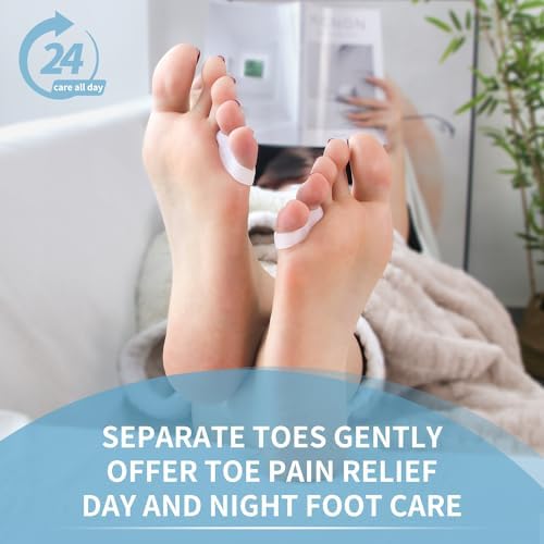 Two Hole Gel Small Toe Separator, 12 Pcs Little Toe Spacer for Overlapping Toe, Calluses, Blister, Relieve Foot Pain, Pinky Toe Corrector for Little Toe Bunion Pain