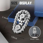 Fidget Spinners Toys for Adults Metal Figette Bike Chain Pain Stim Fidgets Toy for Teens ADHD Cool Gadgets Desk Offices Gift Anxiety Relief Item Stress Tool Sensory Spiky Toy for Autism - Black+Silver
