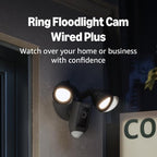 Ring Floodlight Cam Wired Plus — Outdoor home or business security with motion-activated 1080p HD video and floodlights, (2021 release) Black
