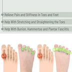 DR. JK- ToePal Gel Toe Separator, 2 Pairs, Toe Spacers, Toe Straightener, Hammer Toe Straightener, Toe Spreader, Toe Stretcher, Toe Corrector for Women and Men, Bunion Corrector