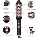 IUI Beauty Thermal Brush, 3-in-1 Pro Negative Ion Two PTC Heaters Thermal Brush, IUI Beauty 3-in-1 Negative Ion Perfect Style in 30 Seconds, Snag-Free Bristles for A Smooth (Black)