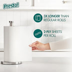 Amazon Brand - Presto! Flex-a-Size Paper Towels, 158 Sheet Huge Roll, 12 Rolls (2 Packs of 6), Equivalent to 38 Regular Rolls, White