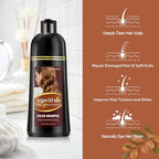 Dark Wine Red Hair Coloring Shampoo with Argan Oil for Gray Hair - Burgundy Dye for Men & Women, 3-in-1 Formula, Easy to Use, 16.9 Fl Oz