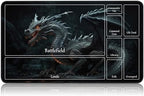 for MTG Game Playmat, for Magic TCG Rubber Play mat,Tabletop Card Playmats with Smooth Surface,Trading Card Inked Game Mat with New Zones,Battle Game,Dragon in Black