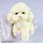 Handmade Big Taba Squishy Dog Toy, Taba Squishy Teddy Dog Toy, Cute Squishy Poodle,Realistic Puppy Toy, Silicone Mochi Fidget Pup, Stress Relief Gift for Adults & Kids (White-L)