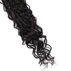 Goddess Box Braids Crochet Hair - 24 inch Crochet Box Braids Pre Looped 8 packs Boho Box Braids Crochet Hair Curly Ends,Bohomian Box Braid Crochet Hair for Black Women 1b