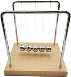 QLKUNLA Newtons Cradle Balance Balls Science Physics Gadget Desktop Decoration Kinetic Motion Toy for Home and Office (Beech,5 Balls)