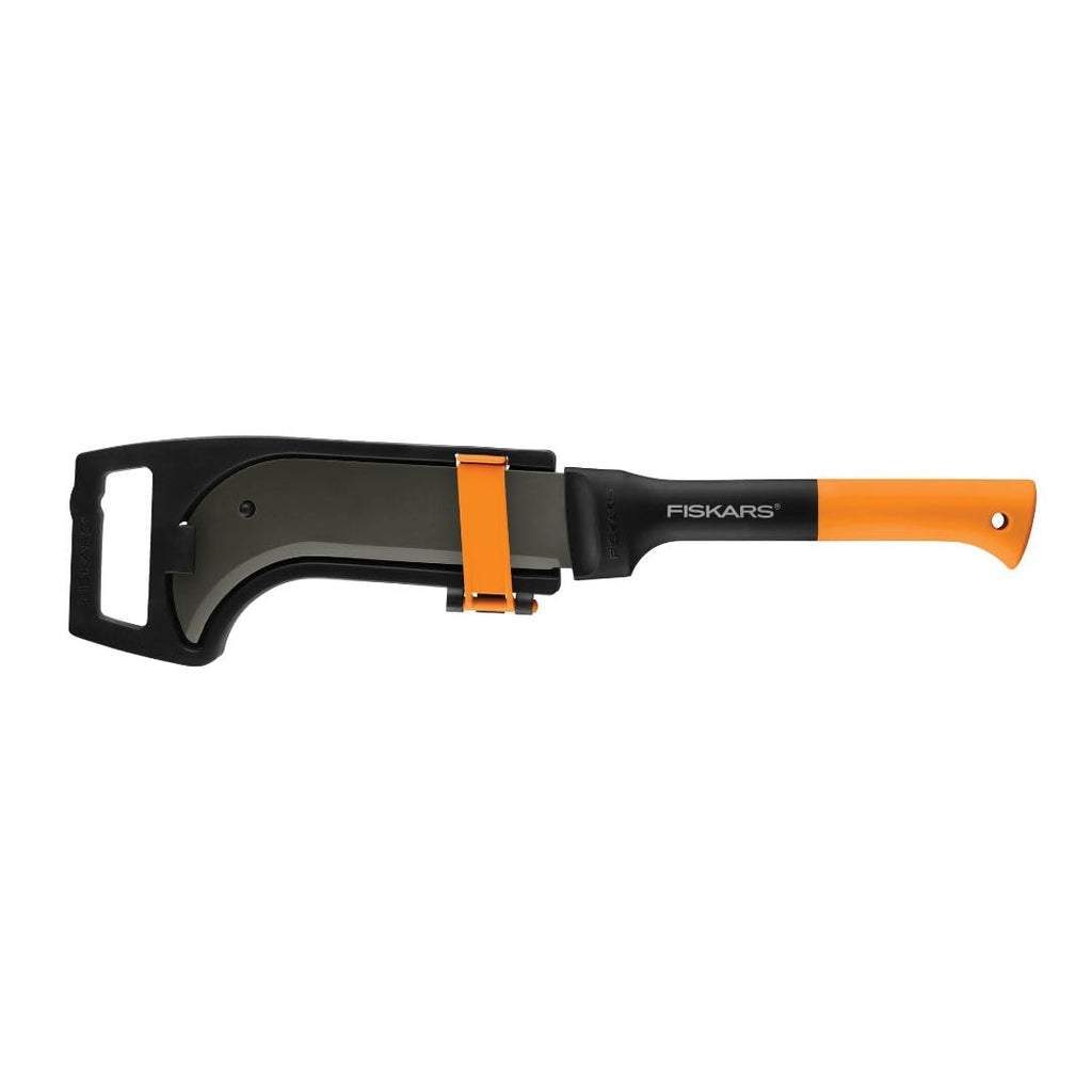Fiskars 19" Brush Axe, 10" Curved Blade, Machete for Cutting Tree Branches