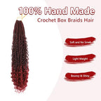8 Packs Crochet Box Braids-20 Inch Boho Box Braids Crochet Braids Hair Bohomian Box Braid Crochet Hair Goddess Box Braids Crochet Hair for Black Women(1B/Bug)