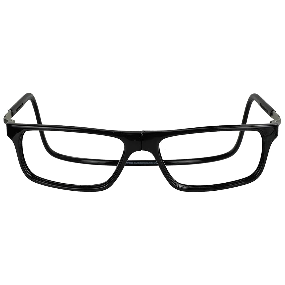Clic Magnetic Reading Glasses for Men or Women, Computer Readers, Executive XL (XL-XXL, Black, 1.25 Magnification)