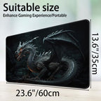 for MTG Game Playmat, for Magic TCG Rubber Play mat,Tabletop Card Playmats with Smooth Surface,Trading Card Inked Game Mat,Battle Game,Dragon in Black