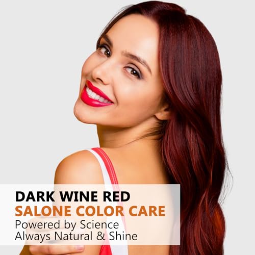 Dark Wine Red Hair Dye Shampoo 3 in 1 for Men Women, Natural Burgundy Hair Color Shampoo for 100% Gray Coverage, Instant Hair Colors in 10-15 mins, Hair Dye Shampoo 16.9 Fl Oz (Dark Wine Red)