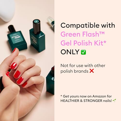 Manucurist • Green Flash Top Coat • Vegan LED Gel Nail Polish Top Coat • 12-Free • Plant-Based Ingredients • Made in France • 0.5 fl oz