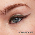 Wonderskin 1440 Longwear Brown Glitter Waterproof Eyeliner Pencil - Sharpenable Eyeliner Pencil & Smudge Proof Brown Eye Liner Pencils (Gold Mocha)