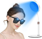 Red Light Therapy for Face and Body, Red and Blue Light Therapy Lamp with Base, 415nm Blue Light, 660nm Deep Red Light and 850nm Near-Infrared LED Light Therapy Device for Home Use